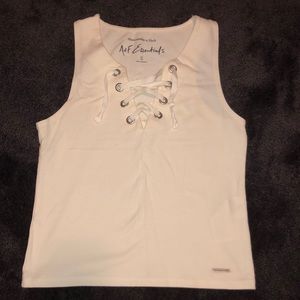 A&F white tank top